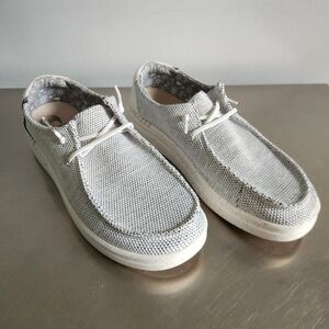 Hey Dude Men's Light Gray Loafers Mens 10